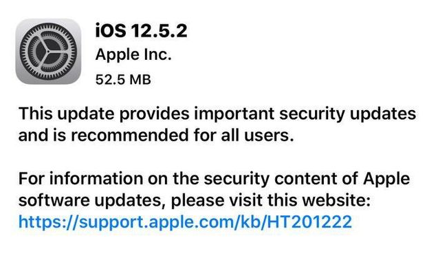 古县苹果手机维修分享iOS12.5.2发布，建议所有老苹果用户安装 